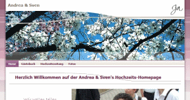 Hochzeitswebsite für Sven & Andrea